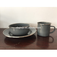 outdoor enamelware camping mug carbon steel Enamel plate/bowl/mug